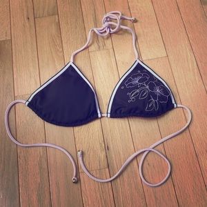 Brown embroidered triangle bikini